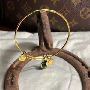 Gold Bangle Bracelet with Charms